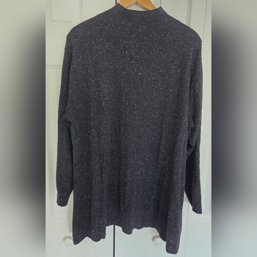 J. Jill Black and White Speckled Sweater